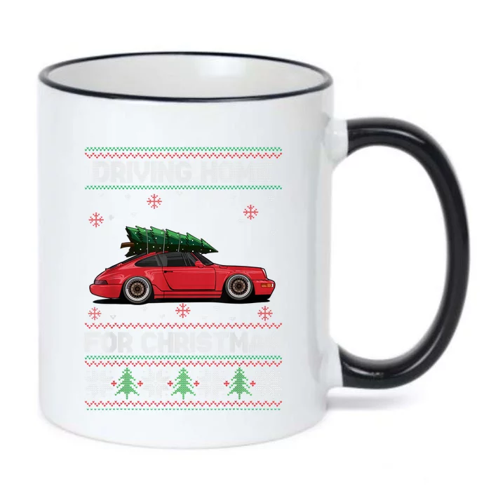 Christmas Tree Oldtimer Car Xmas Ugly Sweater Pullover Look Black Color Changing Mug