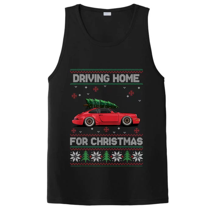 Christmas Tree Oldtimer Car Xmas Ugly Sweater Pullover Look Performance Tank