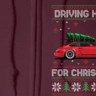 Christmas Tree Oldtimer Car Xmas Ugly Sweater Pullover Look Full Zip Hoodie