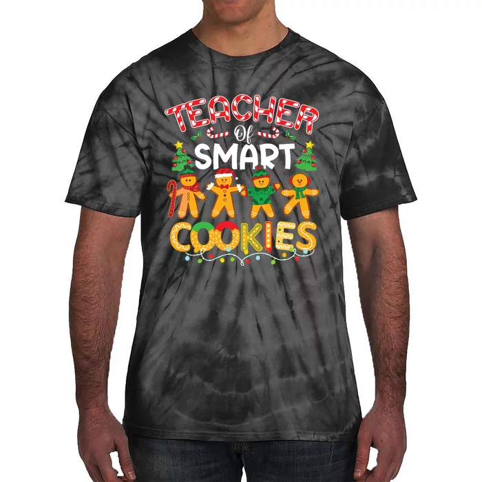 Christmas Teacher Of Smart Cookies Funny Cute Gingerbread Tie-Dye T-Shirt