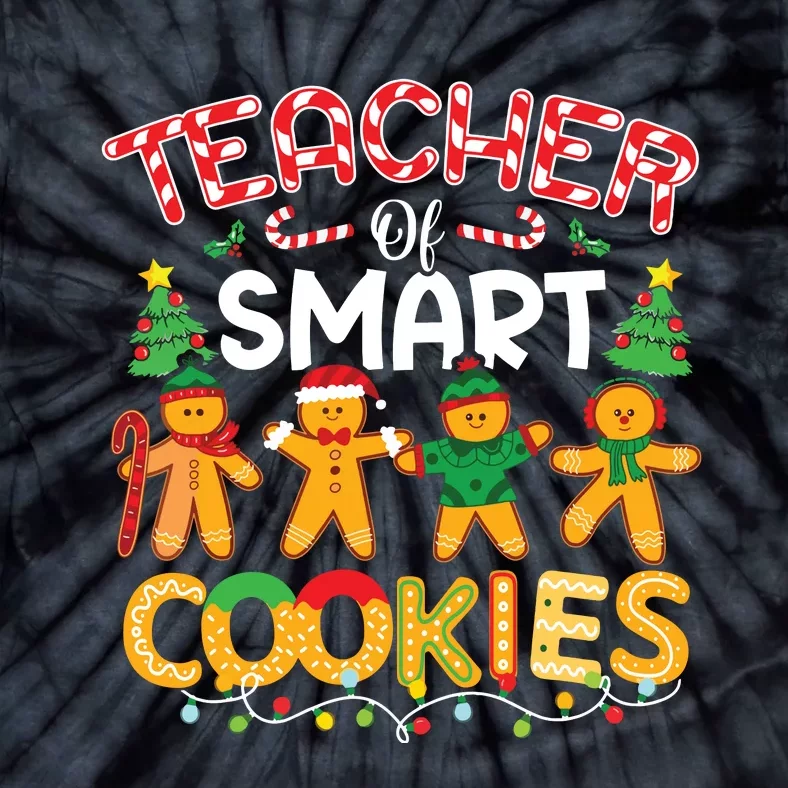 Christmas Teacher Of Smart Cookies Funny Cute Gingerbread Tie-Dye T-Shirt