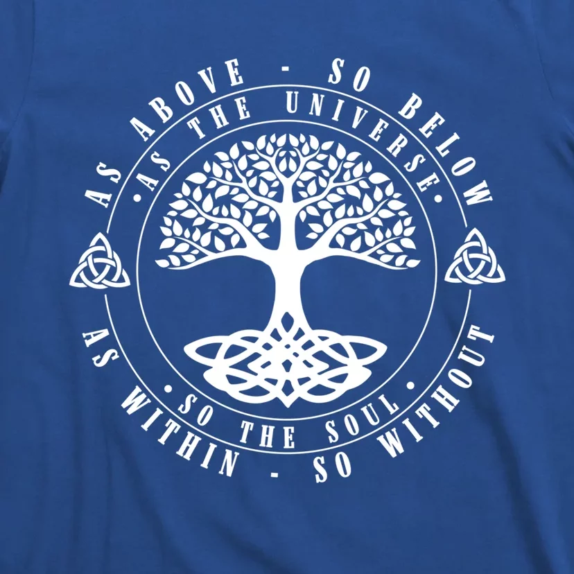 Celtic Tree Of Life Gift As Above So Below Spiritual Yoga Funny Gift T-Shirt