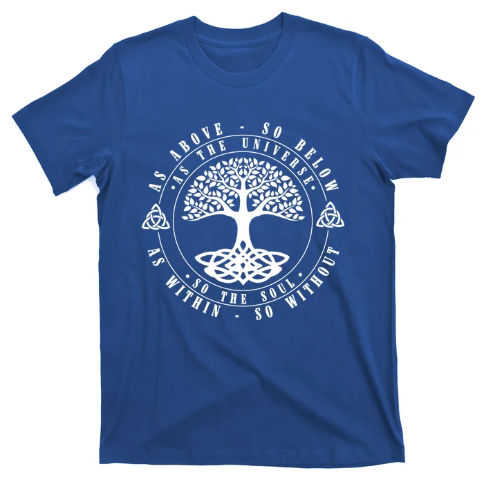 Celtic Tree Of Life Gift As Above So Below Spiritual Yoga Funny Gift T-Shirt