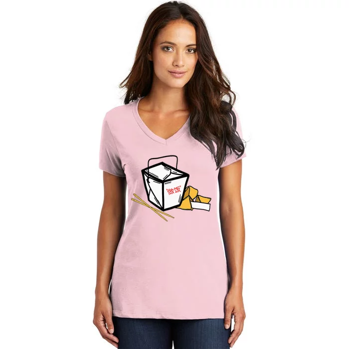 Chinese Take Out Fortune Cookie Asian Inspired Women's V-Neck T-Shirt