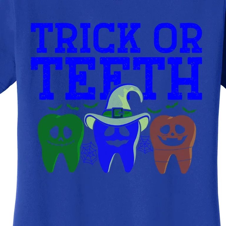 Cute Trick Or Teeth Dentist Halloween Funny Dental Hygienist Gift Women's T-Shirt