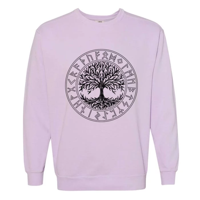 Celtic Tree Of Life Runes Viking Yggdrasil Nordic Symbol Gift Garment-Dyed Sweatshirt