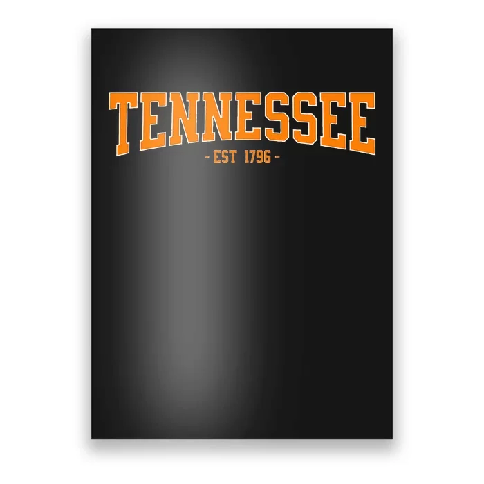 Classic Tn Orange Print Retro Varsity Vintage Tennessee Poster