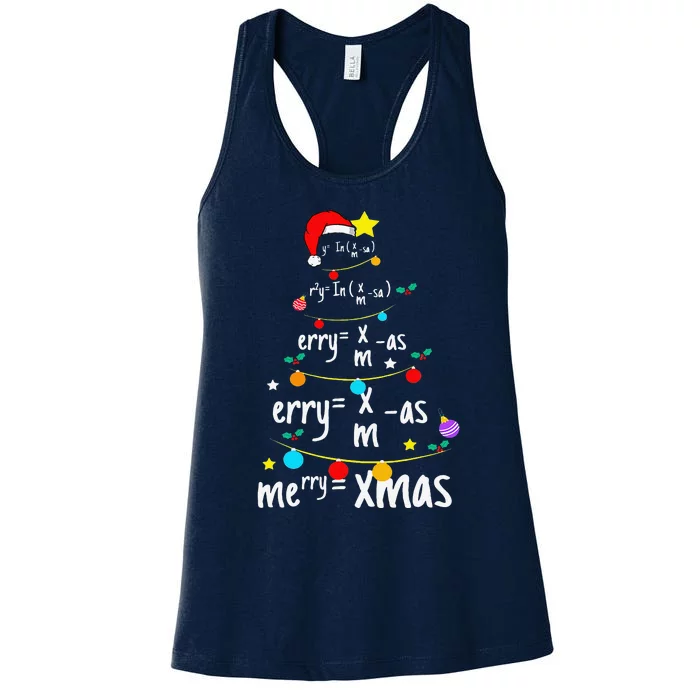 Christmas Tree Of Equations Math Nerd Science Teacher Xmas Women's Racerback Tank