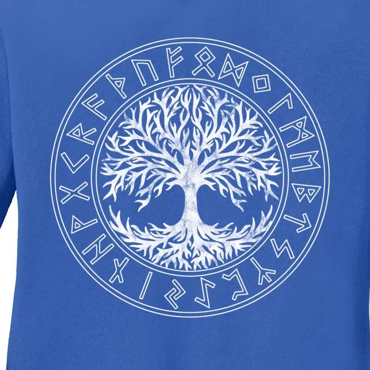 Celtic Tree Of Life Runes Viking Yggdrasil Nordic Symbol Gift Ladies Long Sleeve Shirt