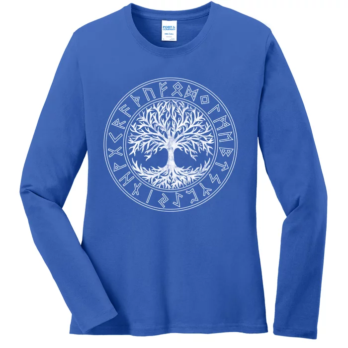 Celtic Tree Of Life Runes Viking Yggdrasil Nordic Symbol Gift Ladies Long Sleeve Shirt