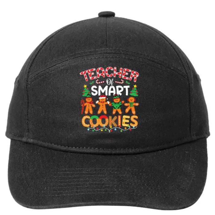 Christmas Teacher Of Smart Cookies Funny Cute Gingerbread 7-Panel Snapback Hat