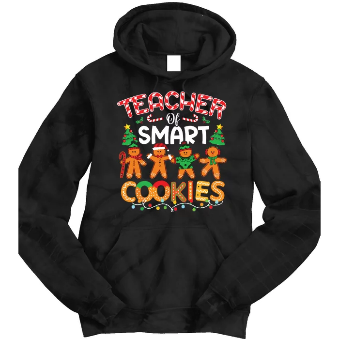 Christmas Teacher Of Smart Cookies Funny Cute Gingerbread Tie Dye Hoodie