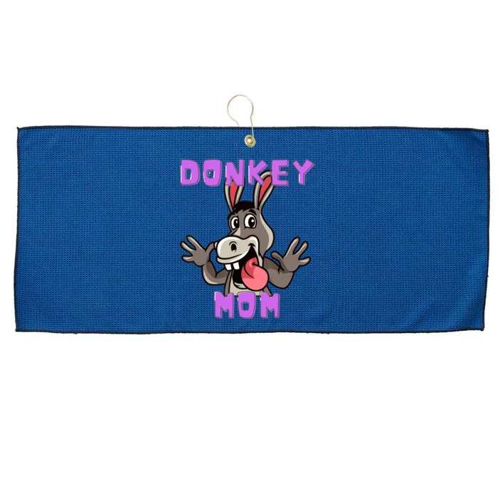 Cute Tongue Out Funny Silly Donkey Mom Design Large Microfiber Waffle Golf Towel