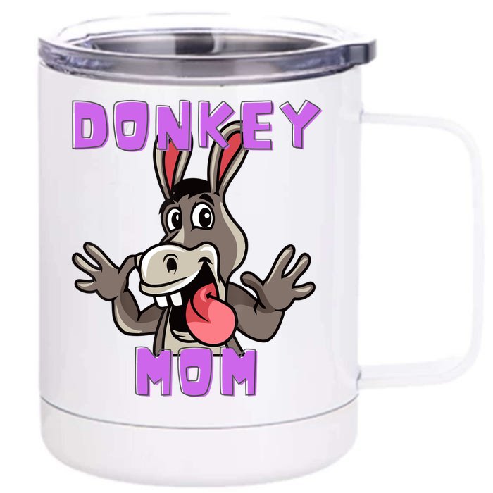 Cute Tongue Out Funny Silly Donkey Mom Design Front & Back 12oz Stainless Steel Tumbler Cup