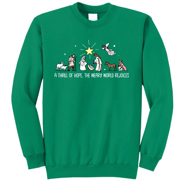 Christmas Thrill Of Hope Weary World Rejoices Birthday Jesus Gift Sweatshirt