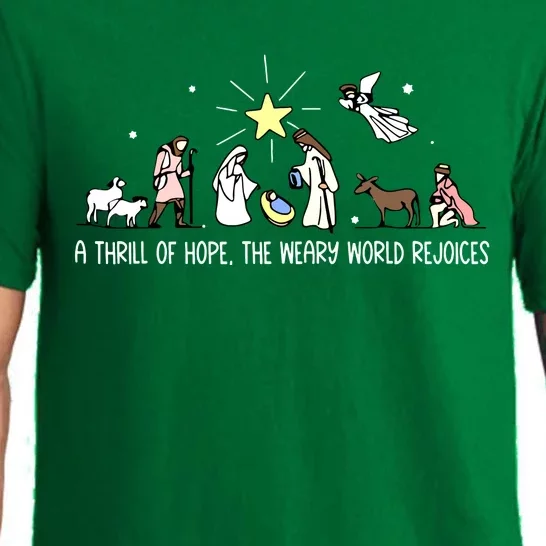 Christmas Thrill Of Hope Weary World Rejoices Birthday Jesus Gift Pajama Set