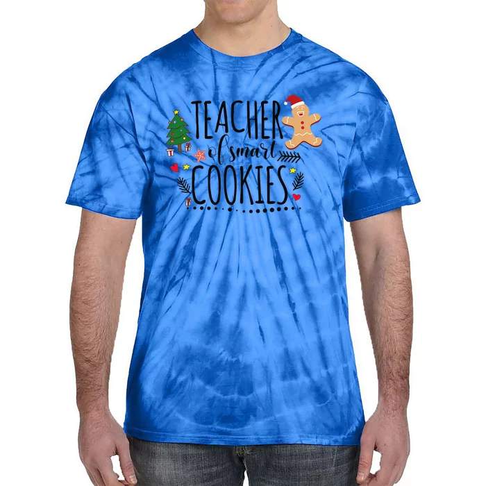 Christmas Teacher Of Smart Cookies Cute Gingerbread Funny Tie-Dye T-Shirt