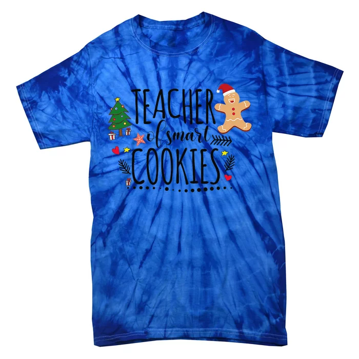 Christmas Teacher Of Smart Cookies Cute Gingerbread Funny Tie-Dye T-Shirt