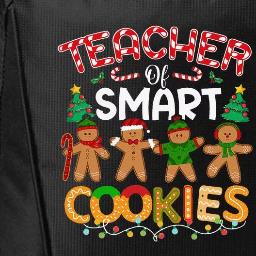 Christmas Teacher Of Smart Cookies Funny Cute Gingerbread City Backpack