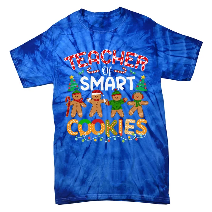 Christmas Teacher Of Smart Cookies Funny Cute Gingerbread Tie-Dye T-Shirt