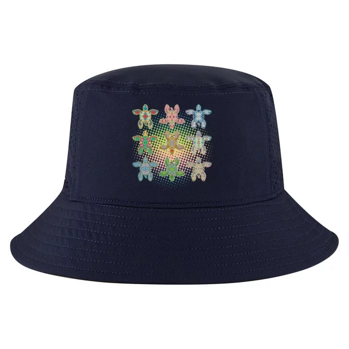 Colorful Tribal Pattern Sea Turtles Cool Comfort Performance Bucket Hat