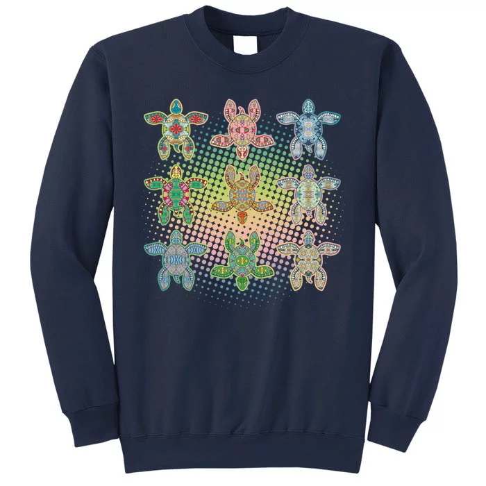 Colorful Tribal Pattern Sea Turtles Sweatshirt