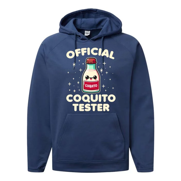 Coquito Tester Puerto Rican Coquito Christmas Performance Fleece Hoodie