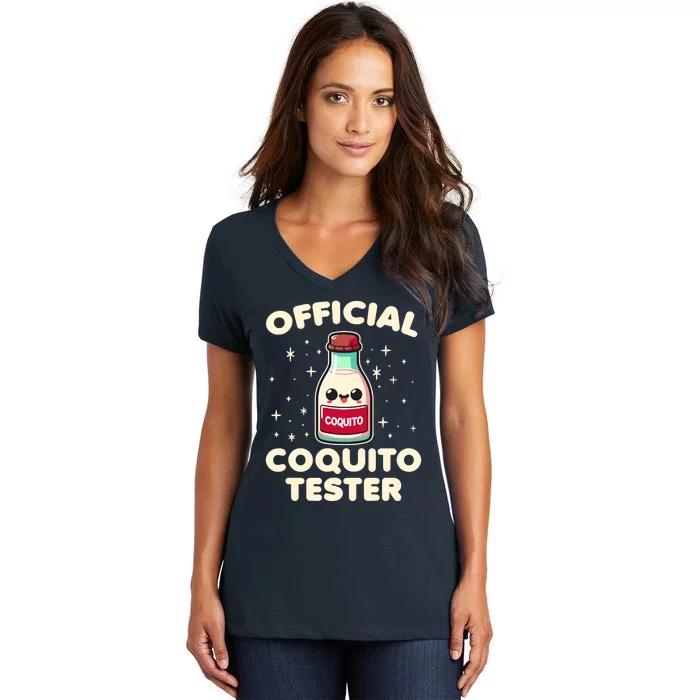 Coquito Tester Puerto Rican Coquito Christmas Women's V-Neck T-Shirt