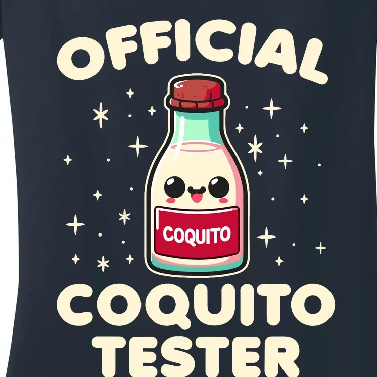 Coquito Tester Puerto Rican Coquito Christmas Women's V-Neck T-Shirt