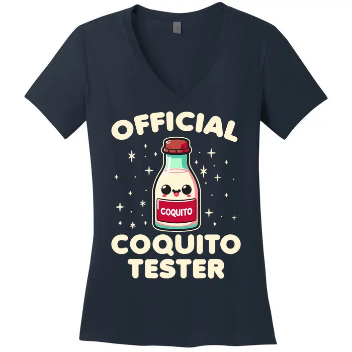 Coquito Tester Puerto Rican Coquito Christmas Women's V-Neck T-Shirt