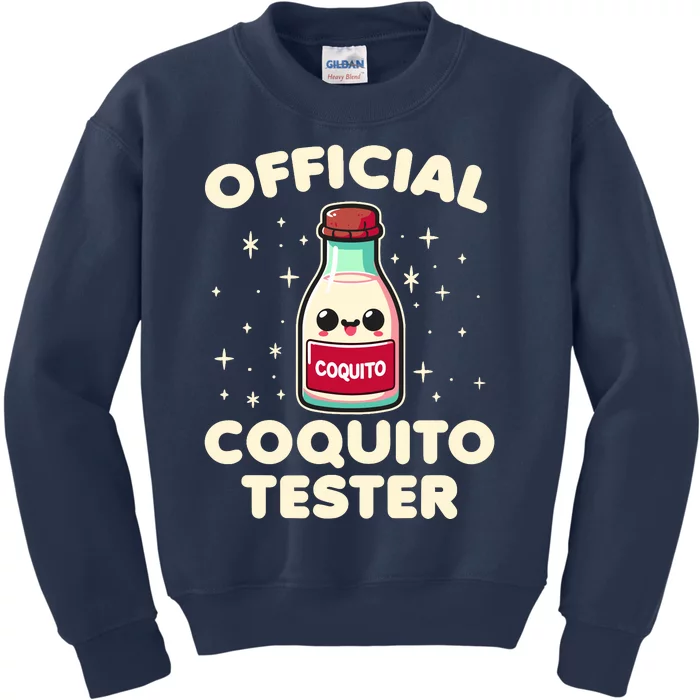 Coquito Tester Puerto Rican Coquito Christmas Kids Sweatshirt