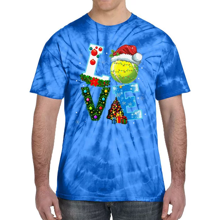 Christmas Tennis Players Lovers Xmas Tie-Dye T-Shirt