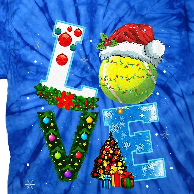 Christmas Tennis Players Lovers Xmas Tie-Dye T-Shirt