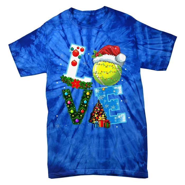 Christmas Tennis Players Lovers Xmas Tie-Dye T-Shirt