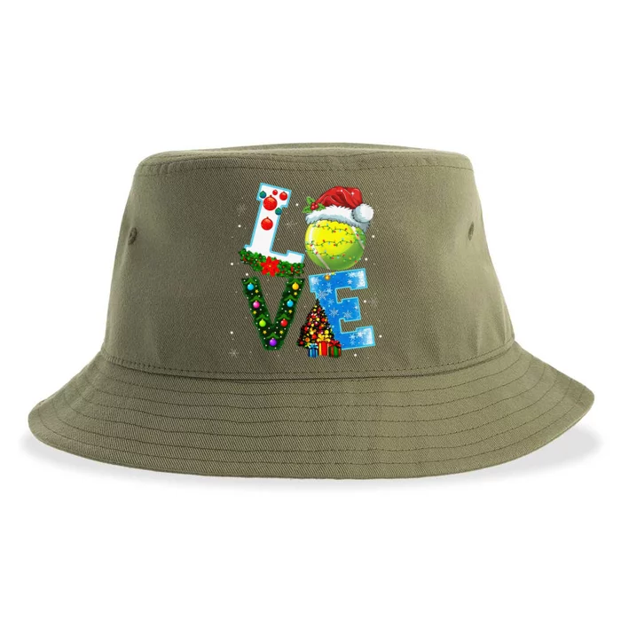 Christmas Tennis Players Lovers Xmas Sustainable Bucket Hat