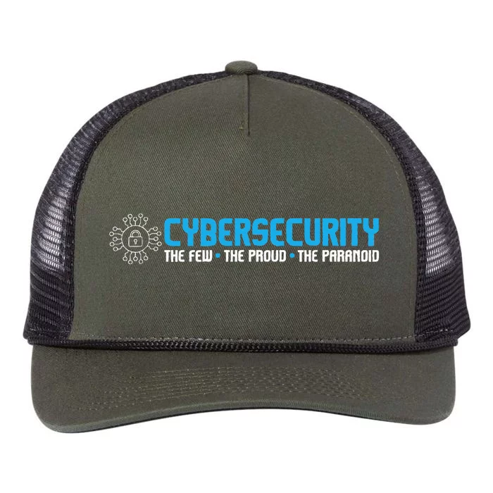 Cybersecurity The Paranoid IT Analyst Programmer Hacker Retro Rope Trucker Hat Cap