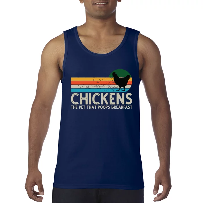 Chickens The Pet That Poops Breakfast Funny Farmers Tank Top