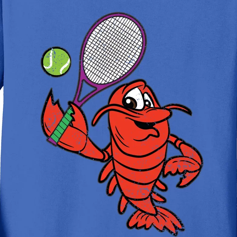 Crawfish Tennis Player Mardi Gras Sport Carnival Parade Meaningful Gift Kids Long Sleeve Shirt