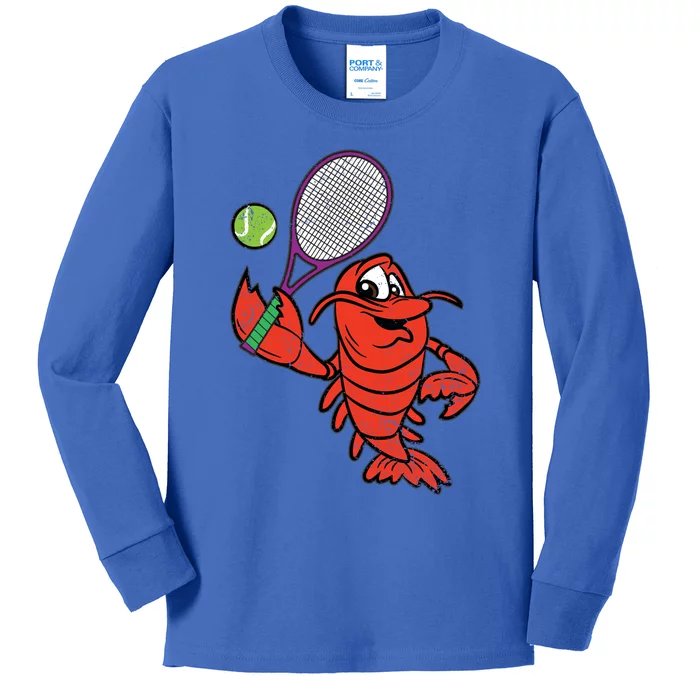 Crawfish Tennis Player Mardi Gras Sport Carnival Parade Meaningful Gift Kids Long Sleeve Shirt