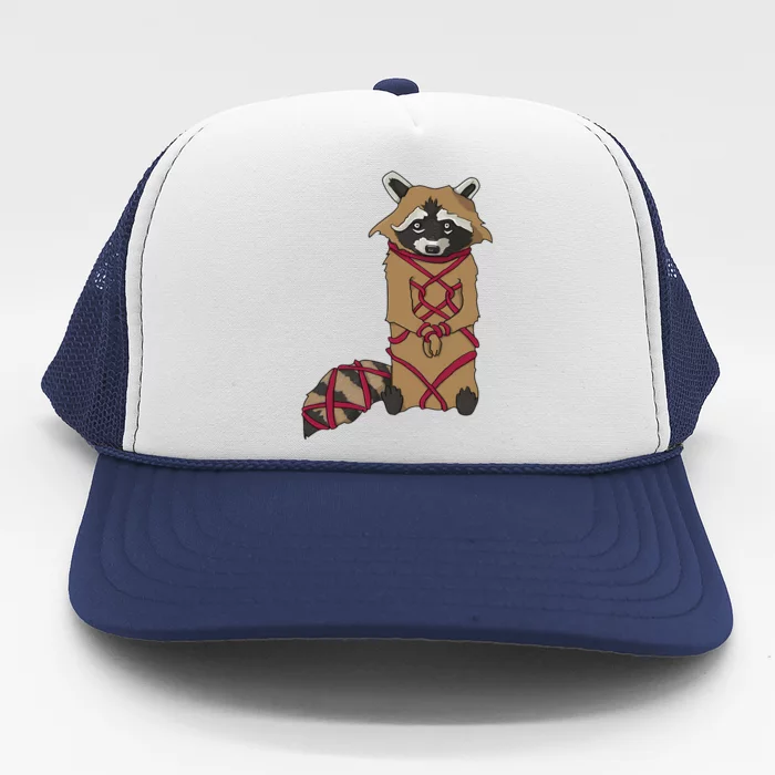 Cute Trash Panda Racoon Shibari Rope Bondage Kawaii Trucker Hat