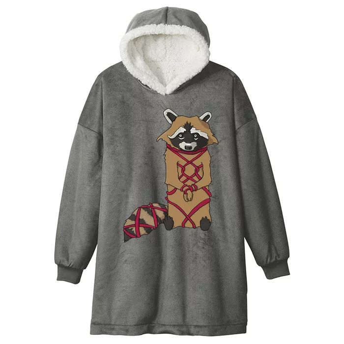 Cute Trash Panda Racoon Shibari Rope Bondage Kawaii Hooded Wearable Blanket