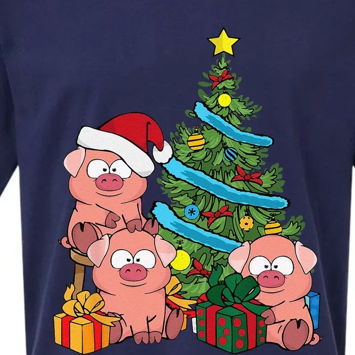 Christmas Tree Pig Lover Farm Animals Swine Pig Sueded Cloud Jersey T-Shirt