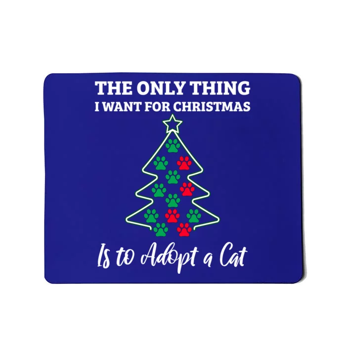 Christmas Tree Paw Adopt A Cat Pet Adoption Rescue Quote Gift Mousepad