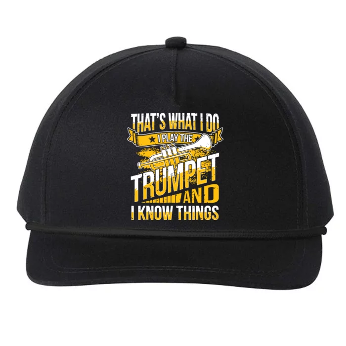 Cool Trumpet Player Graphic Trumpeter Design I Know Snapback Five-Panel Rope Hat