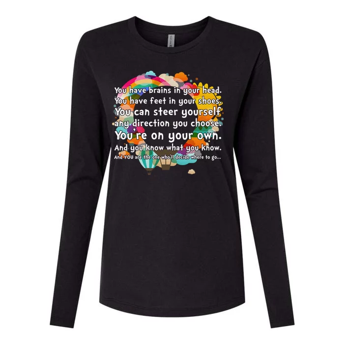 Cute The Places You'll Go Reading Book Fan Womens Cotton Relaxed Long Sleeve T-Shirt