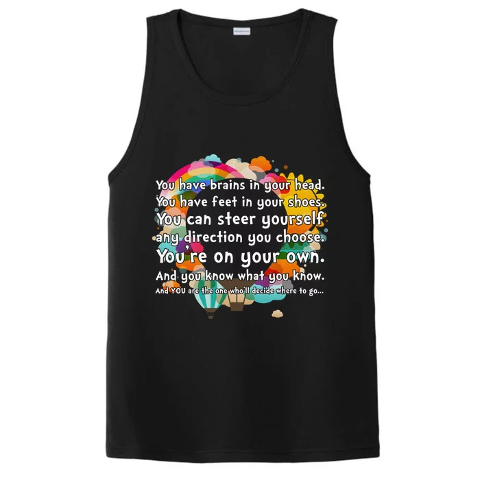 Cute The Places You'll Go Reading Book Fan Performance Tank