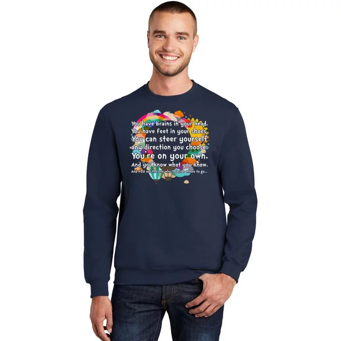 Cute The Places You'll Go Reading Book Fan Tall Sweatshirt