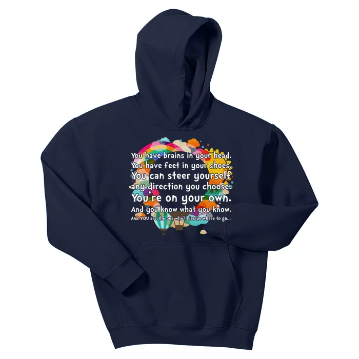 Cute The Places You'll Go Reading Book Fan Kids Hoodie