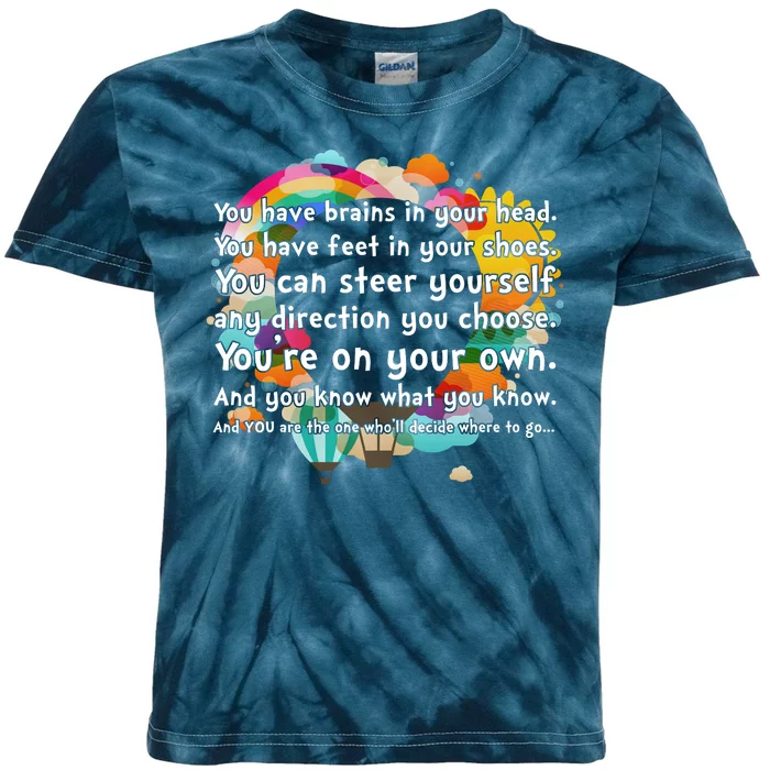 Cute The Places You'll Go Reading Book Fan Kids Tie-Dye T-Shirt