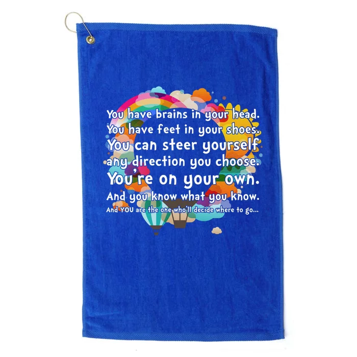 Cute The Places You'll Go Reading Book Fan Platinum Collection Golf Towel